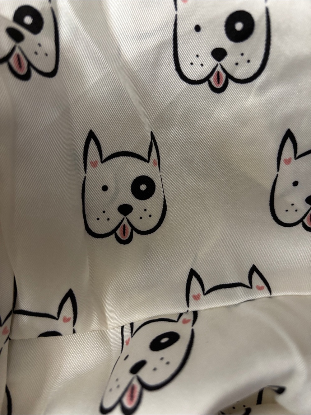 NWT Tulip B Spotted Dog Print Blouse Tie Bow Cream Black Fun Whimsy Women’s - Picture 6 of 6
